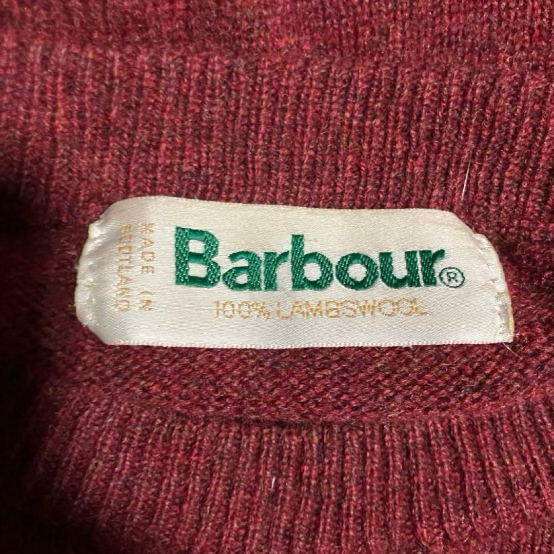 80s スコットランド製 ビンテージ Barbour ラムズウール ニット