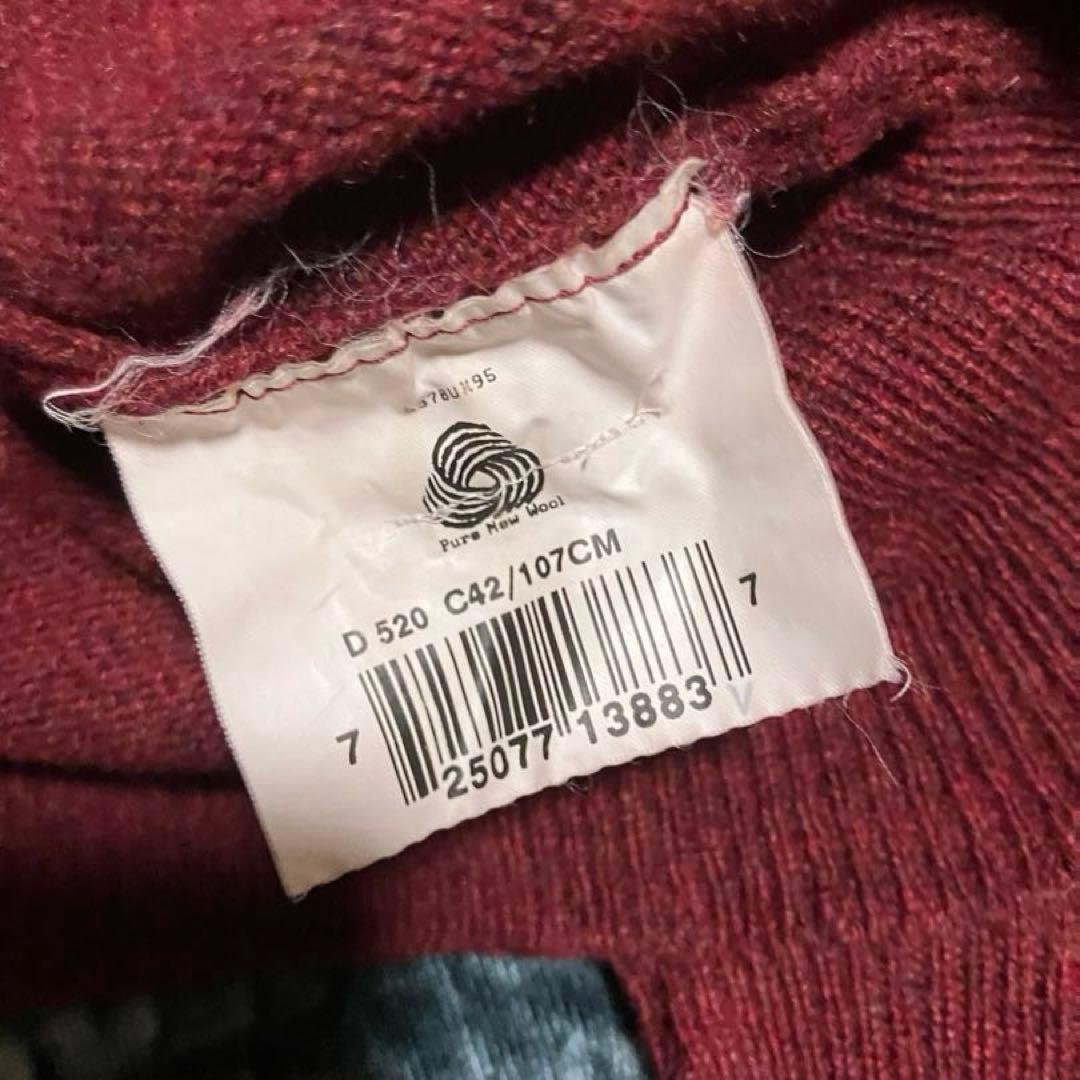 80s スコットランド製 ビンテージ Barbour ラムズウール ニット