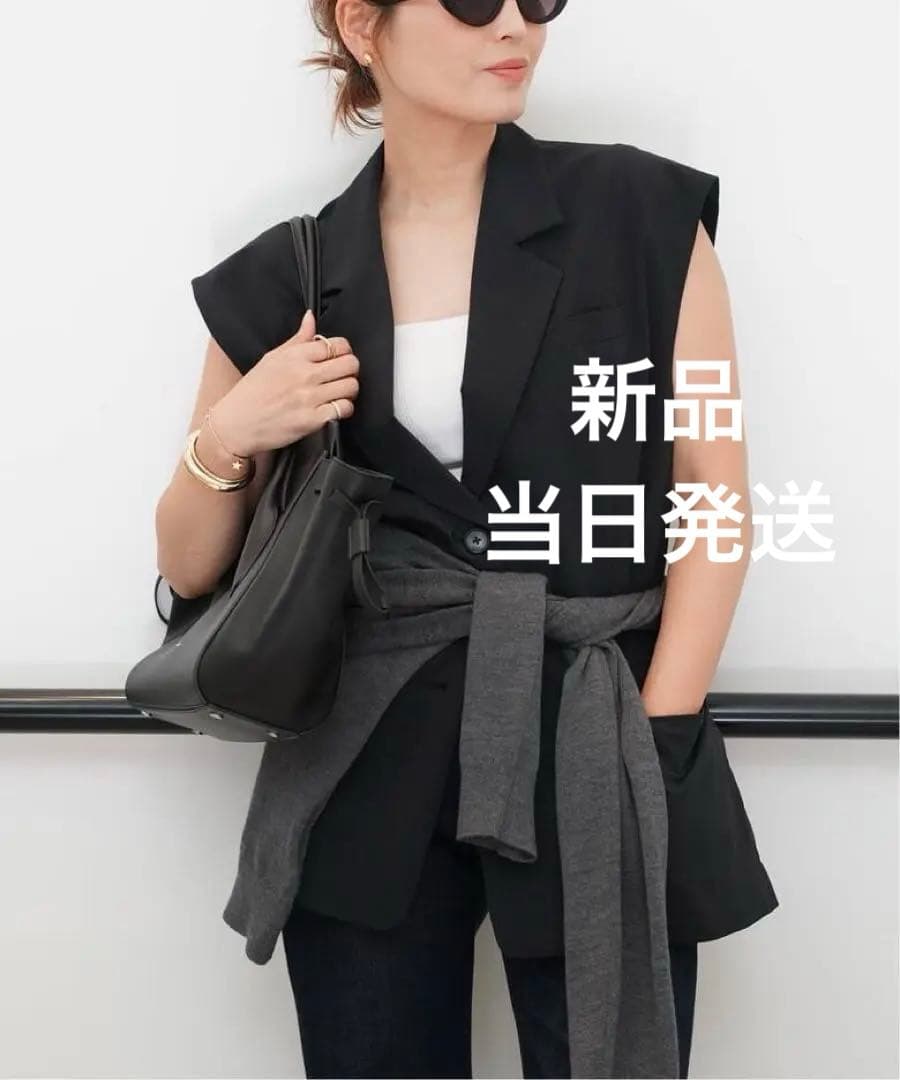 Deuxieme Classe CÉLERI スリーブレスジャケット ブラック