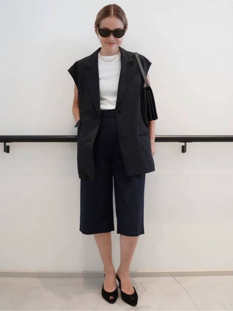 Deuxieme Classe CÉLERI スリーブレスジャケット ブラック