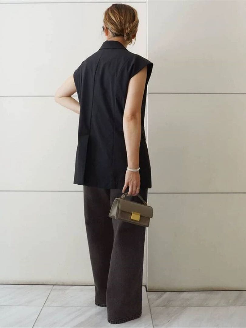 Deuxieme Classe CÉLERI スリーブレスジャケット ブラック