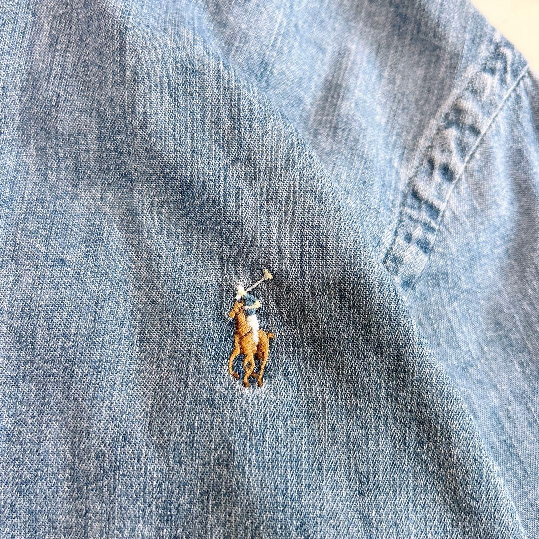 ラルフローレン デニムシャツ ワンポイント刺繍 S 長袖