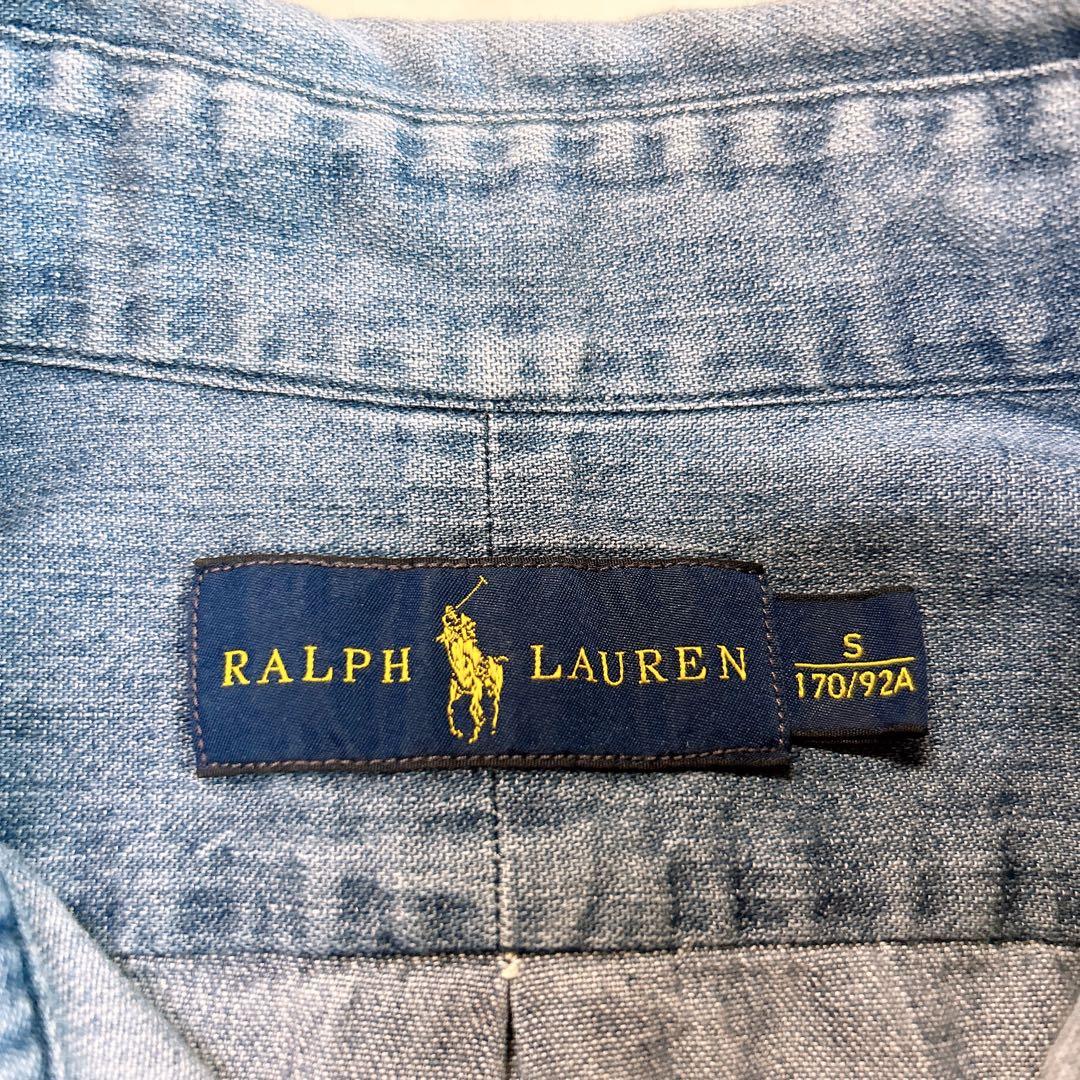 ラルフローレン デニムシャツ ワンポイント刺繍 S 長袖