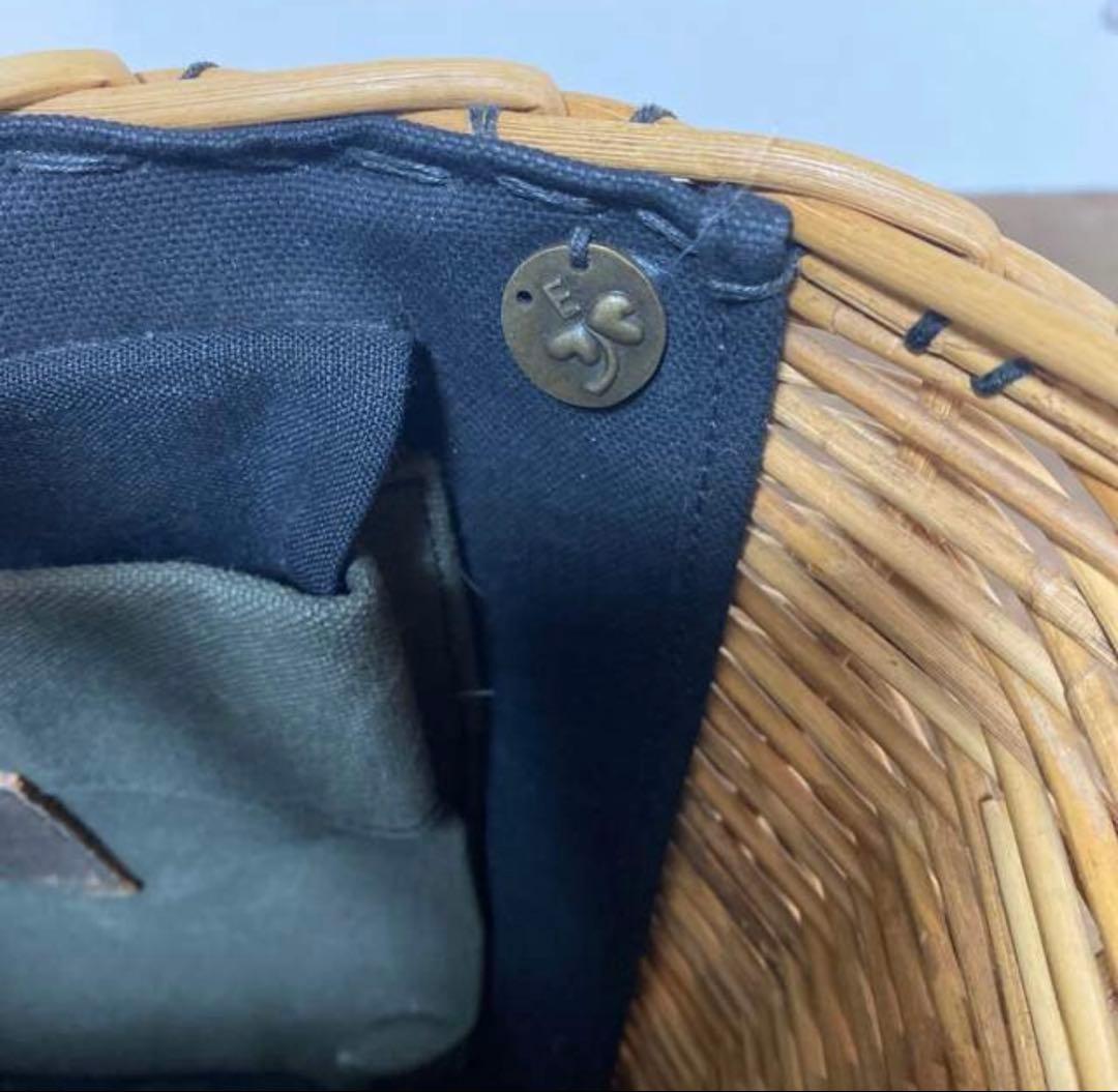 エバゴス　ebagos マルシェ　ブライトルレザー　紅籐　ファー　ブラック