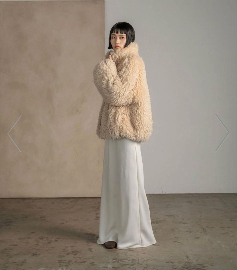 lowrys farmベージュファーコート プードルファーブルゾン