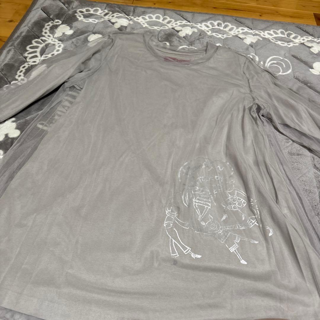 アルベロベロワインレッド 長袖チュニック刺繍 ビーズ装飾グレーチュールチュニック