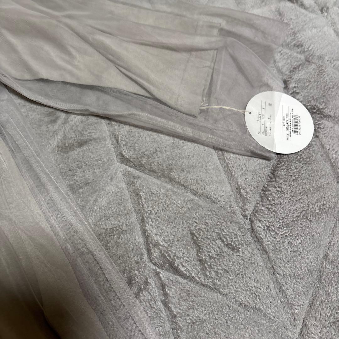 アルベロベロワインレッド 長袖チュニック刺繍 ビーズ装飾グレーチュールチュニック