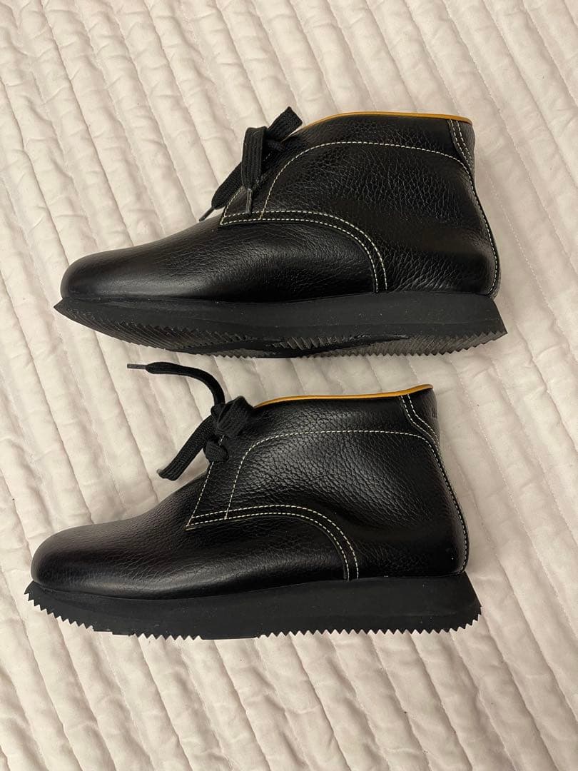 『超美品』HERMES エルメスハイカットシューズブラックザラメ革３８サイズ