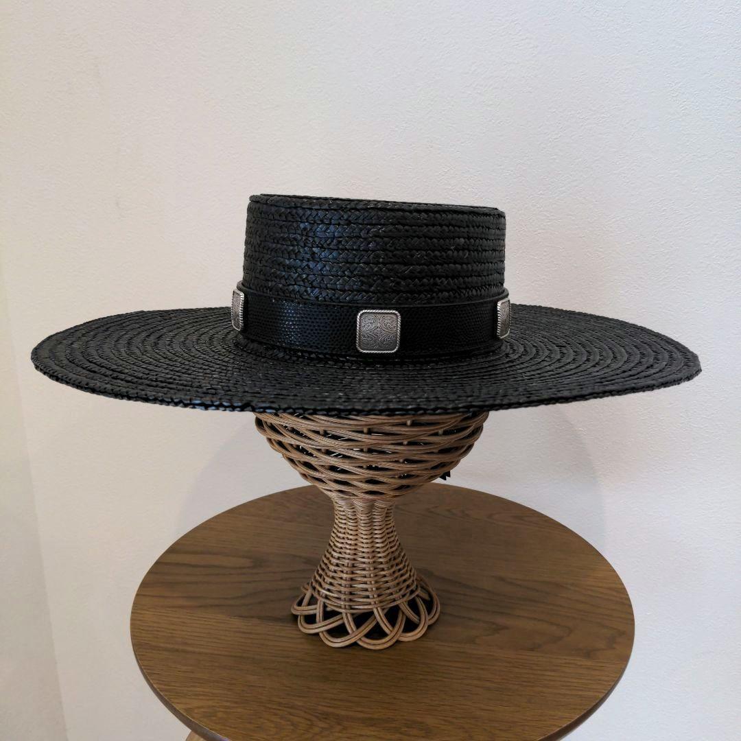 KATE CATE 【タグ付き未使用品】 麦わら帽子 MILANO ハット 黒