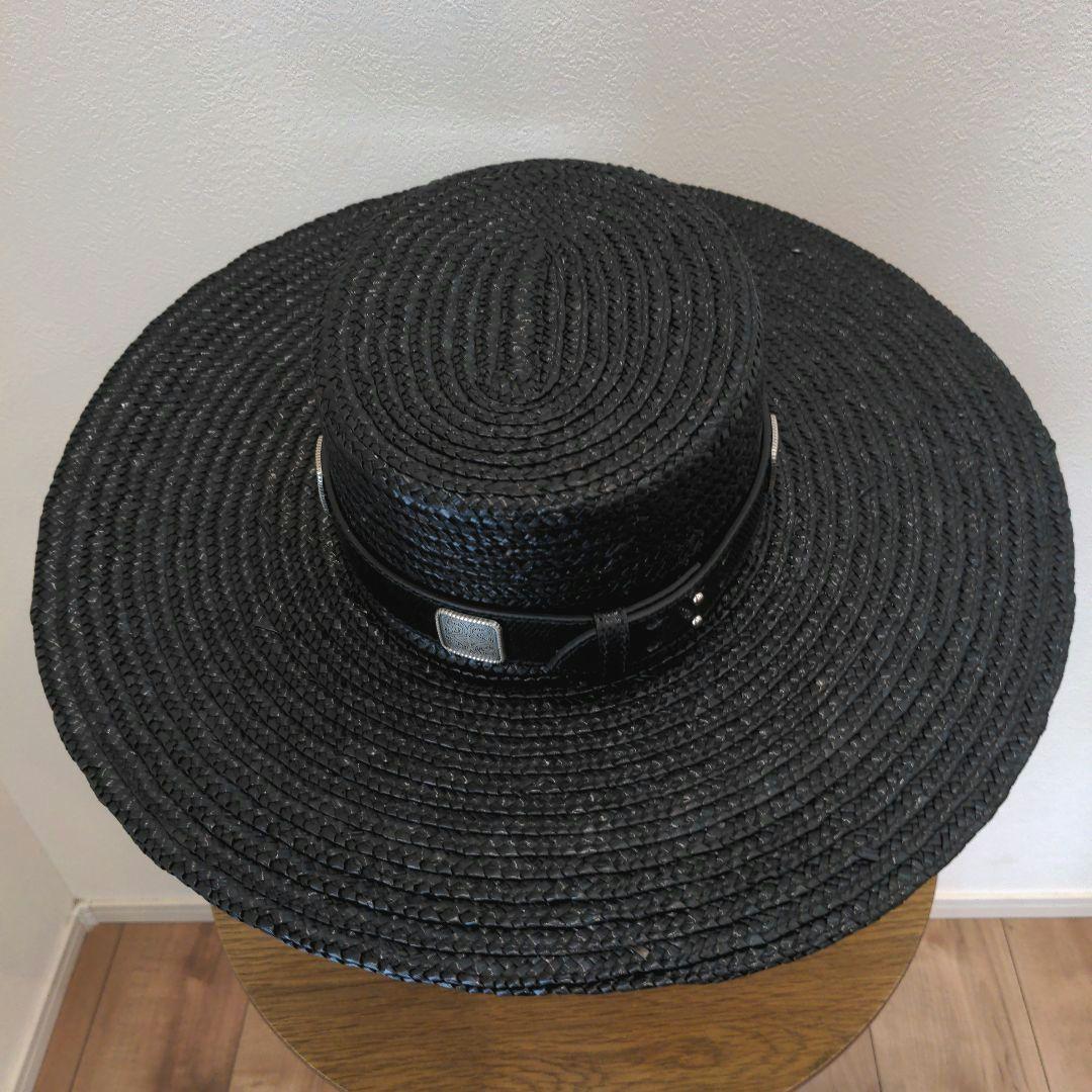 KATE CATE 【タグ付き未使用品】 麦わら帽子 MILANO ハット 黒