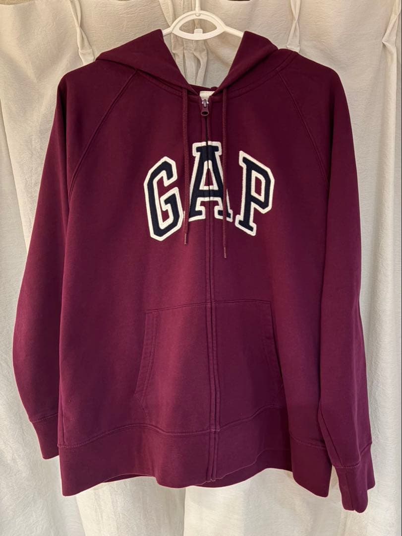 GAP ジップアップパーカー ワインレッド