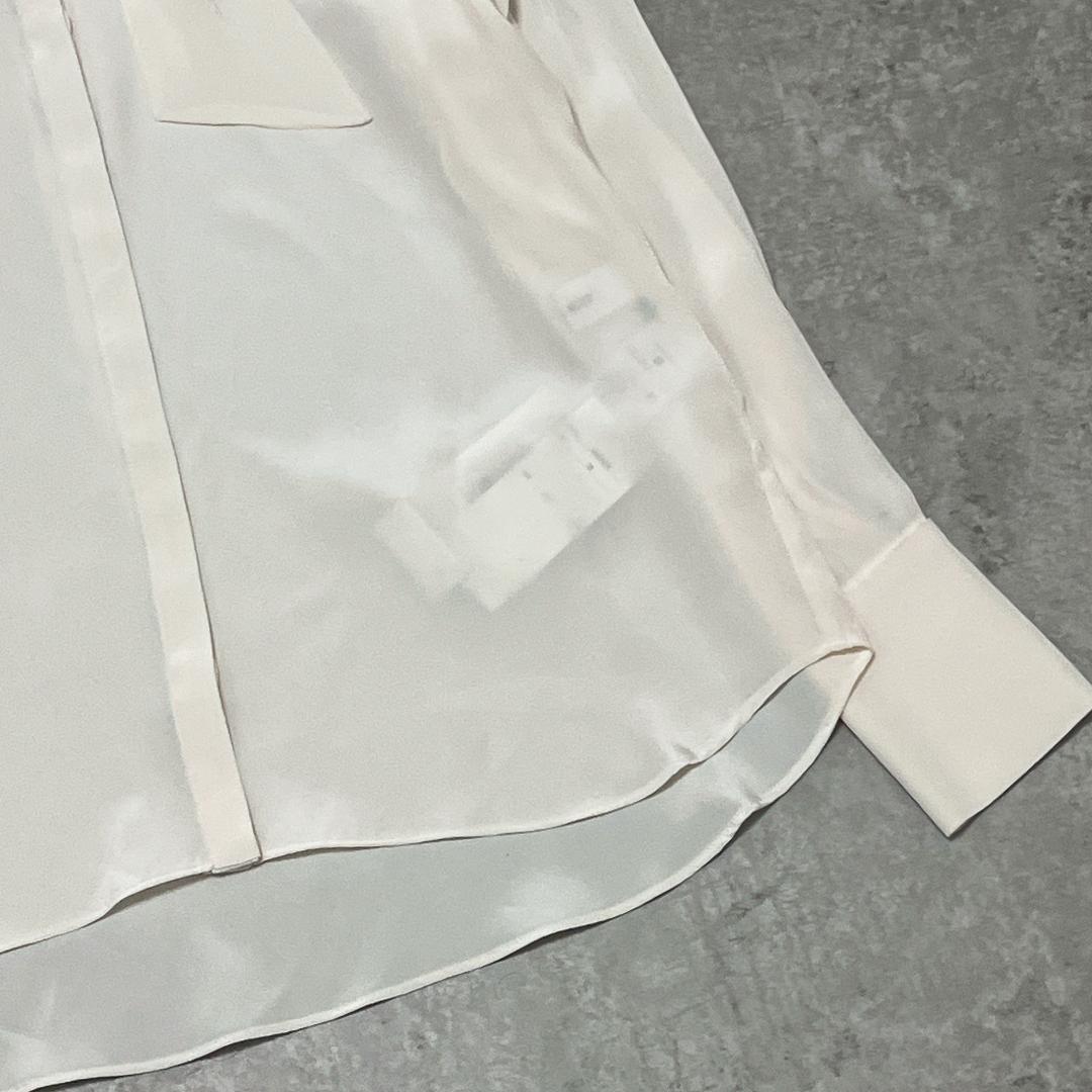 ルシェルブルー シルク100％ ボウタイ ブラウス ベージュ とろみ タグ付き