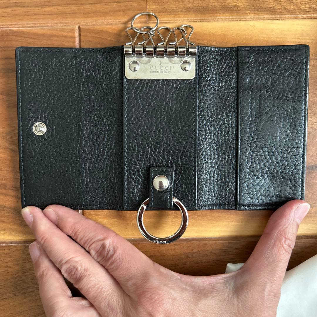 ポン様用　GUCCI ブラック レザー キーケース