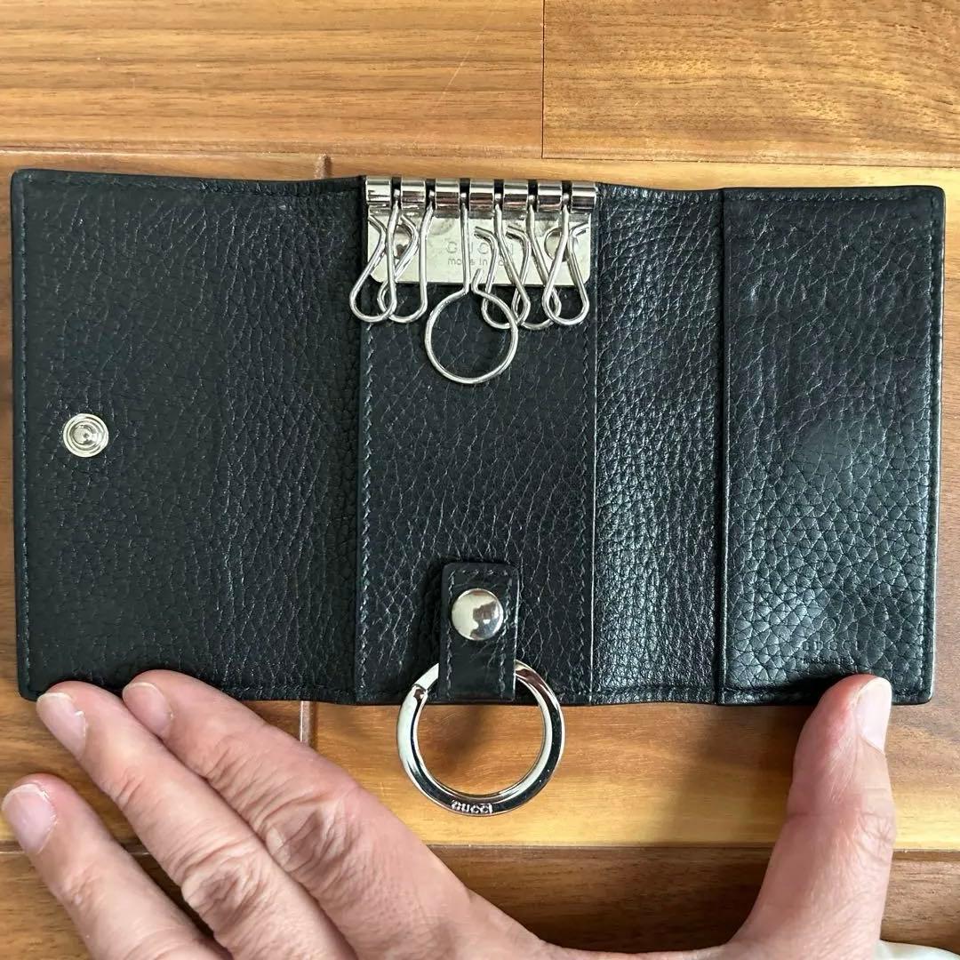 ポン様用　GUCCI ブラック レザー キーケース