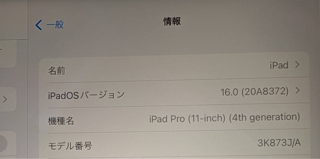 ジャンク品　シルバー　iPad Pro 11インチ　第4世代 箱付き