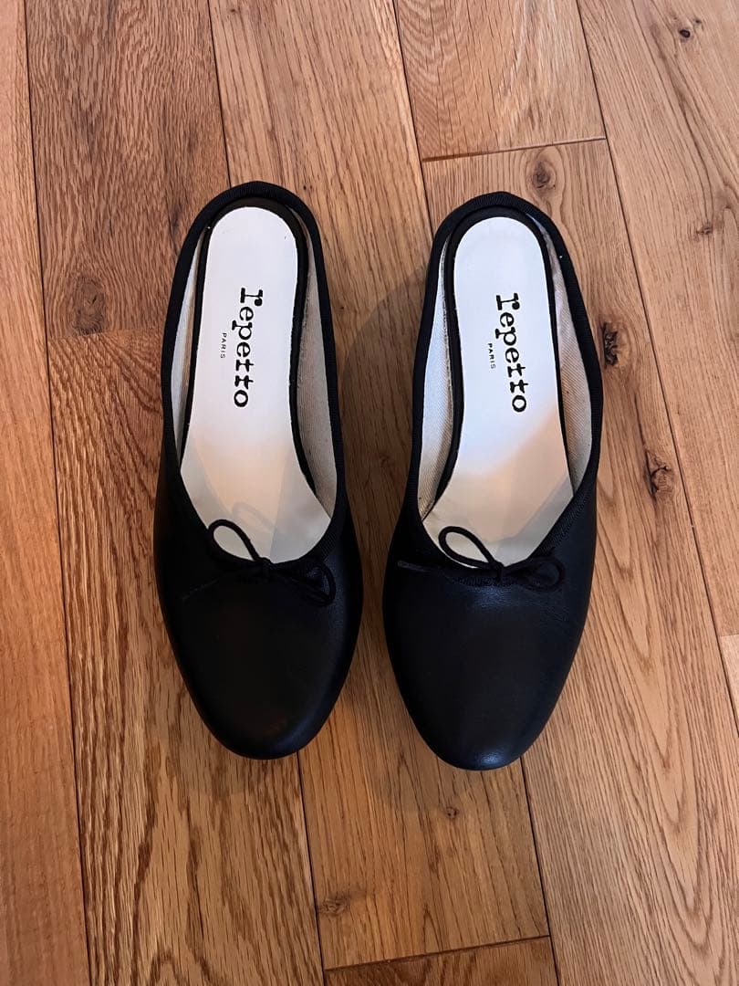 Repetto ブラックレザー ミュール 新品未使用　バレエシューズ　35