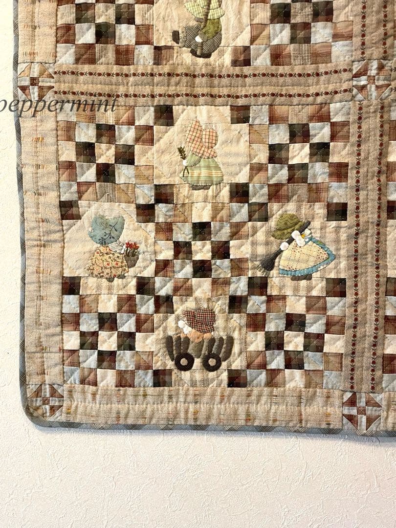 スーちゃんのタペストリー　パッチワークタペストリーパッチワークキルトタペストリー