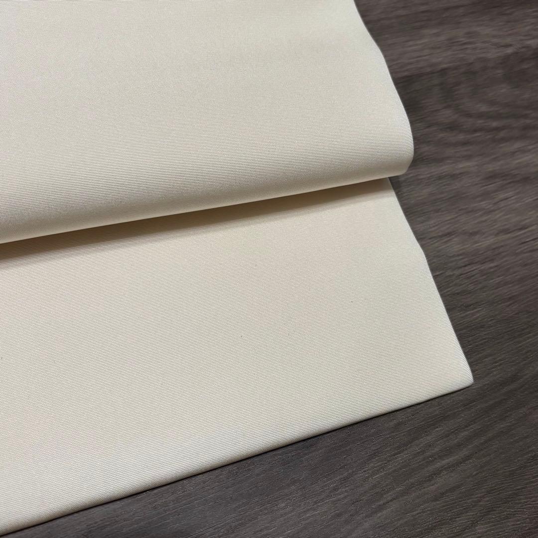 名古屋帯 手描友禅 白 塩瀬 正絹 中古 so256