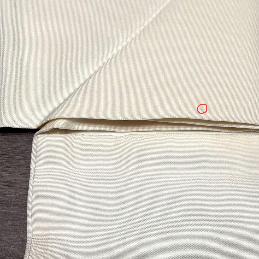 名古屋帯 手描友禅 白 塩瀬 正絹 中古 so256