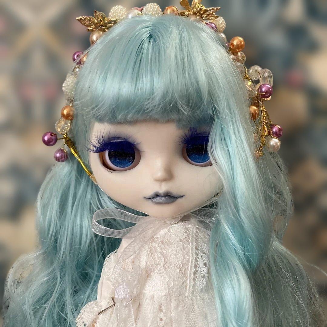 【専用商品です】カスタムドール『水の妖精』水色ロングウェーブヘア