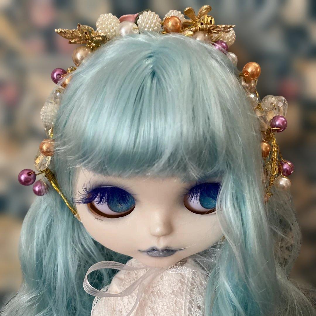 【専用商品です】カスタムドール『水の妖精』水色ロングウェーブヘア