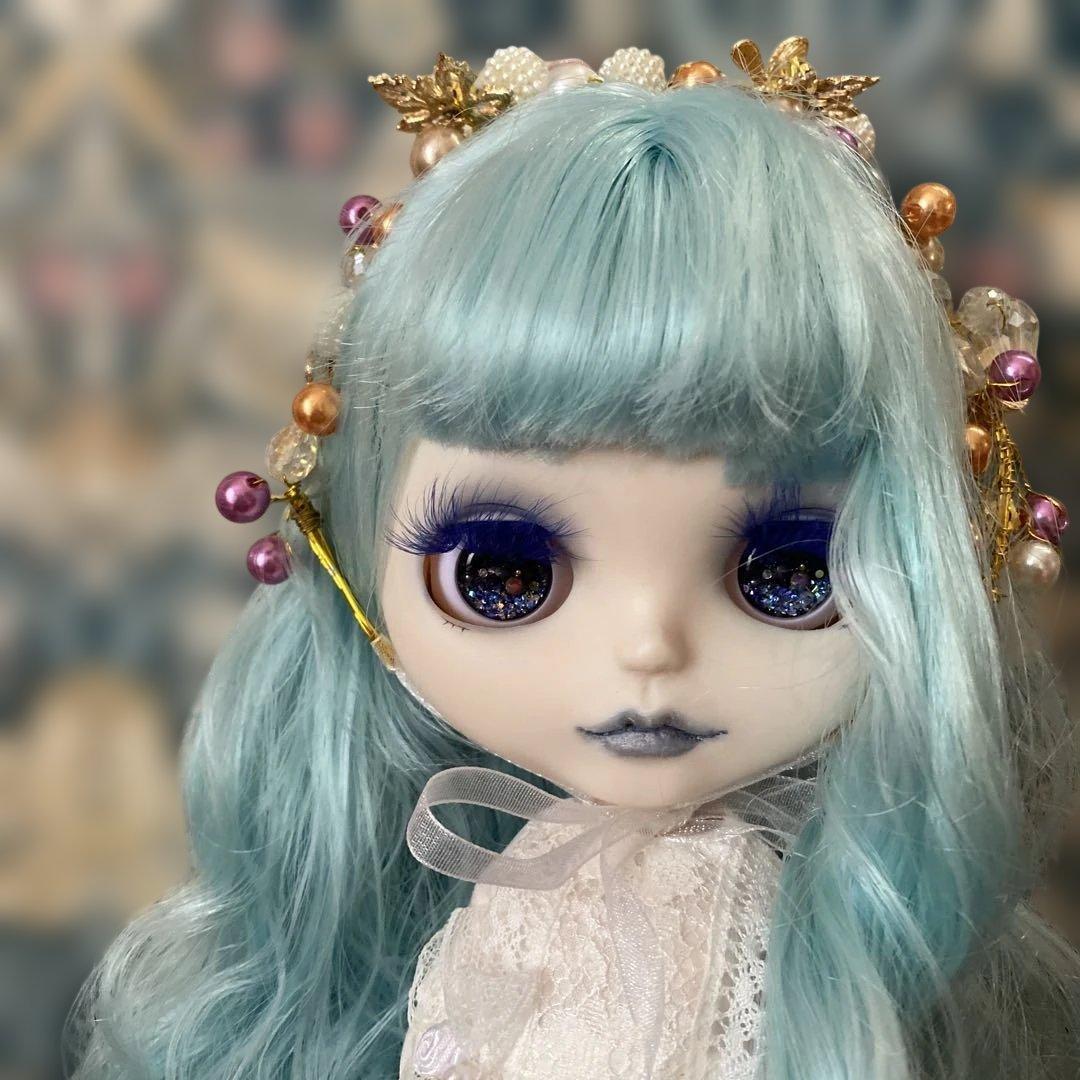 【専用商品です】カスタムドール『水の妖精』水色ロングウェーブヘア