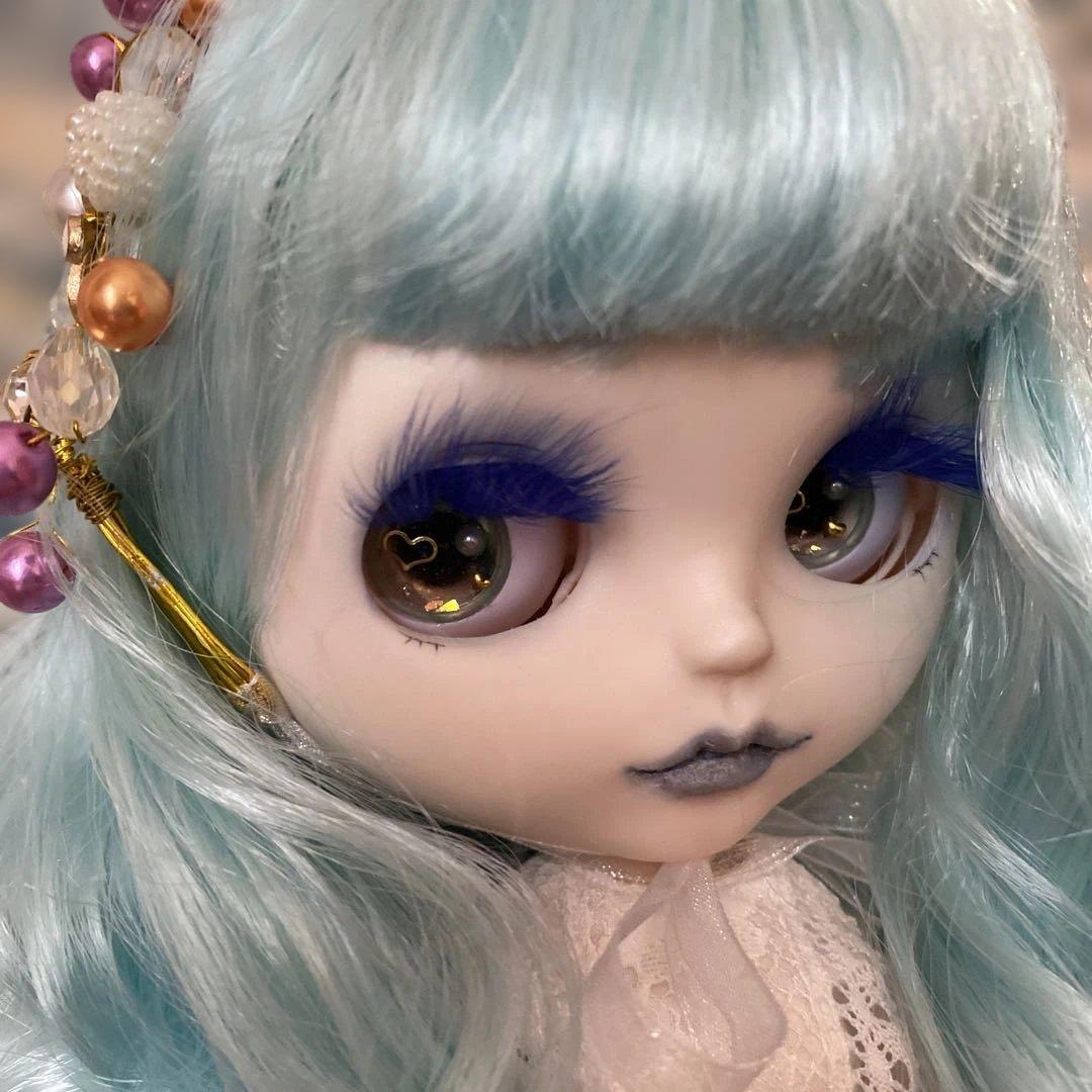 【専用商品です】カスタムドール『水の妖精』水色ロングウェーブヘア