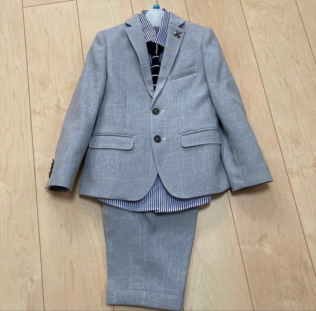 プティマイン　フォーマルスーツ　グレー　120