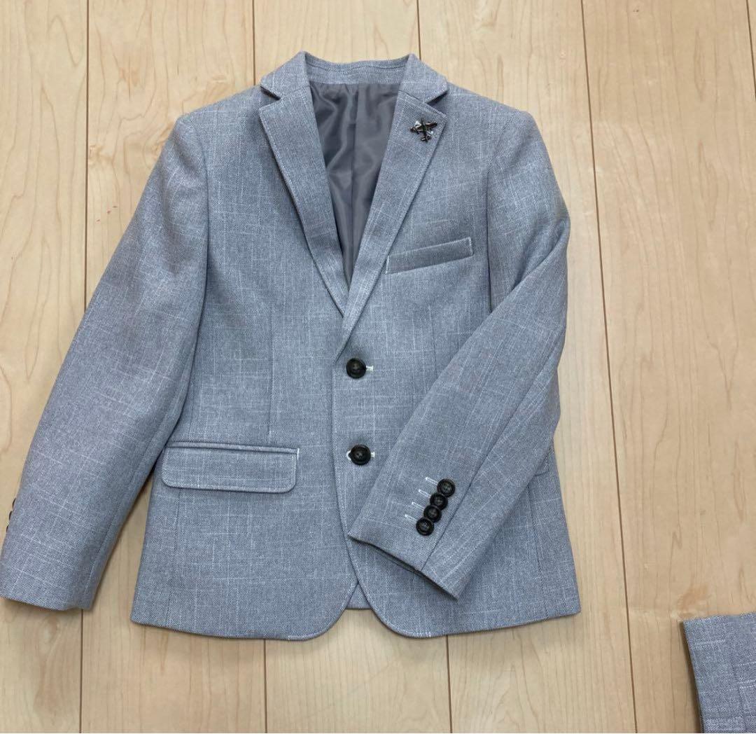 プティマイン　フォーマルスーツ　グレー　120