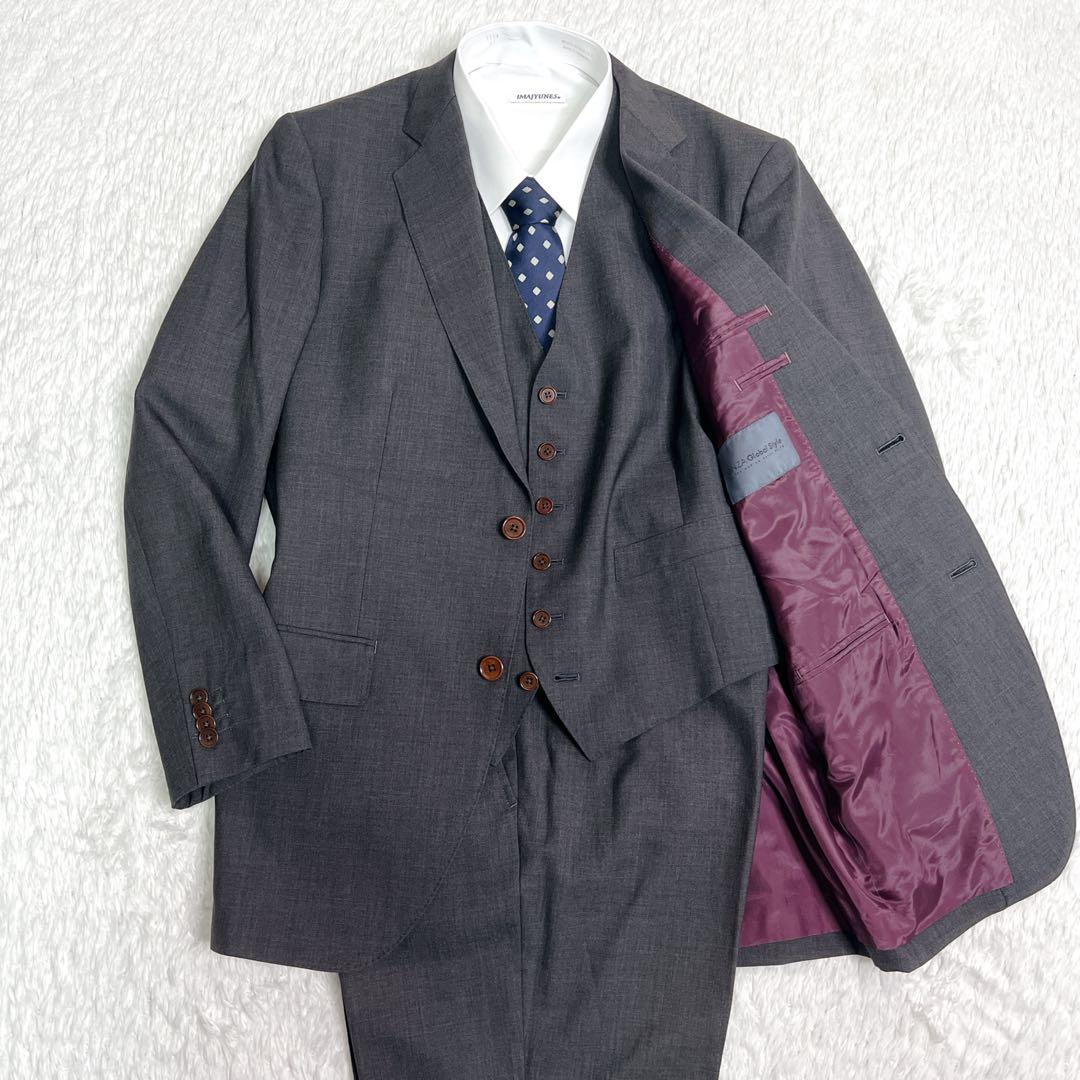 【最高級3ピース】銀座グローバルスタイル×カバラーネ スーツ イタリア製生地