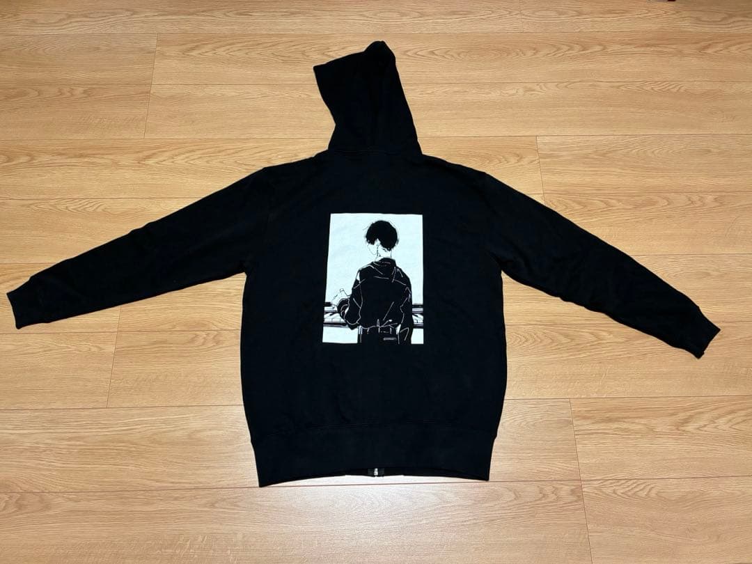 ふみくん✕ヴィレッジヴァンガード ジップアップパーカー　ふみ　ピアノ