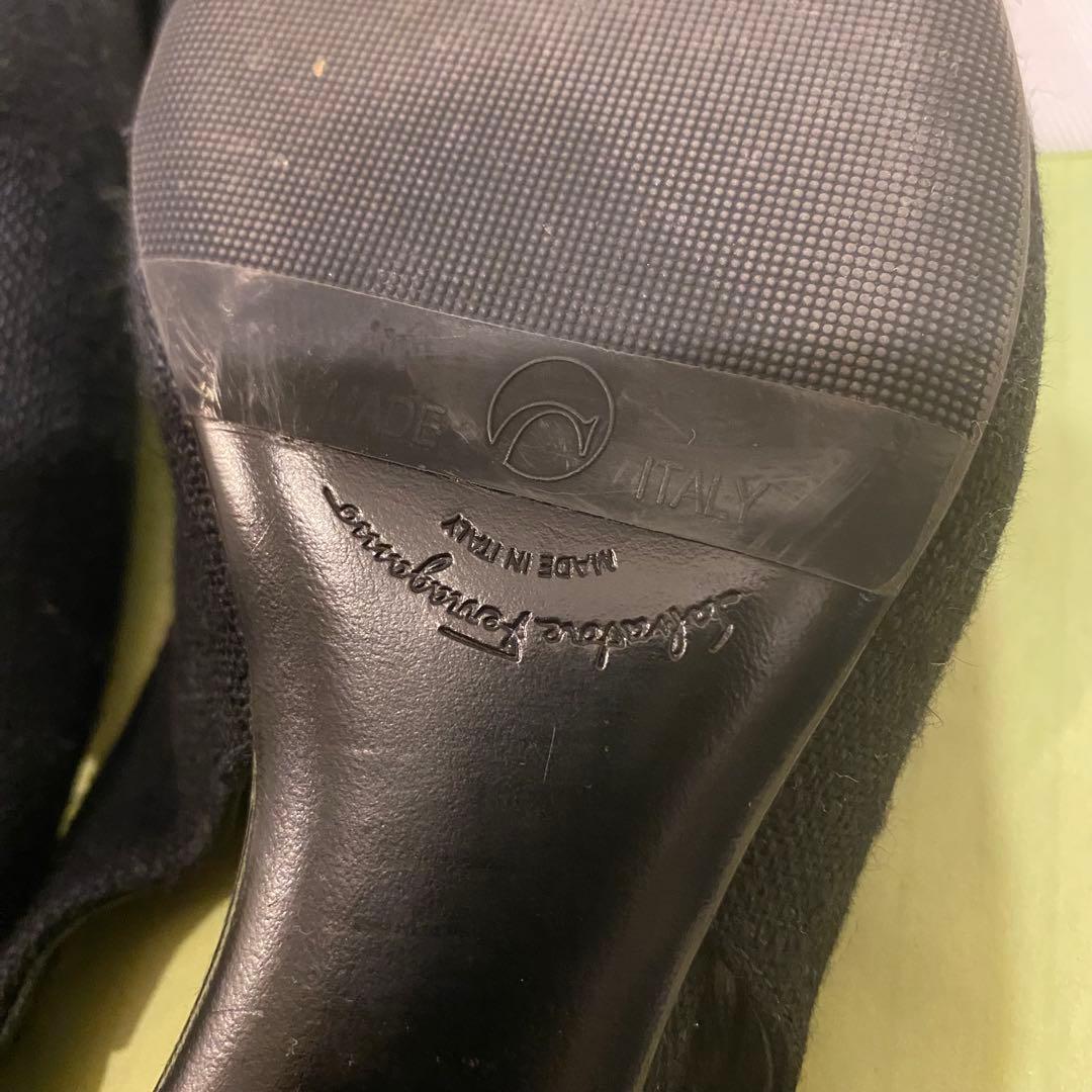 R*!様 【極美品】フェラガモFerragamo スリングバックシューズ 黒 2