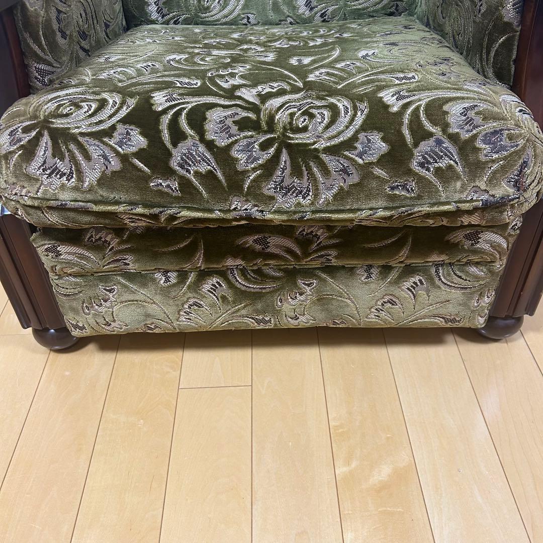 オールドカリモク　金華山　1人ソファ　グリーン　カリモク　karimoku