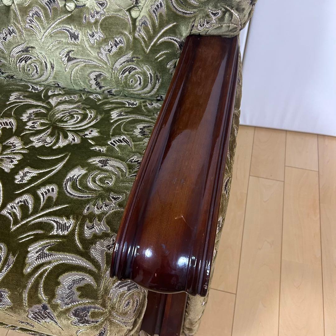 オールドカリモク　金華山　1人ソファ　グリーン　カリモク　karimoku