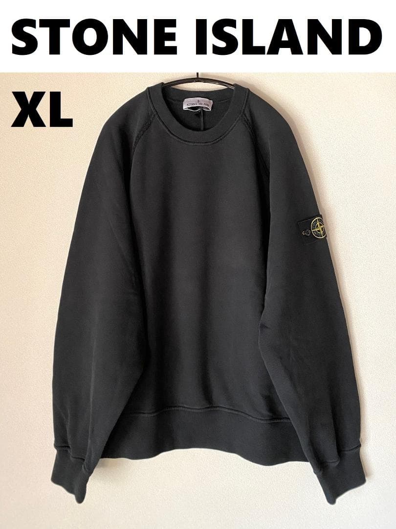 25AW【新品】STONE  ワッペン ロゴ スウェット 黒色 XL
