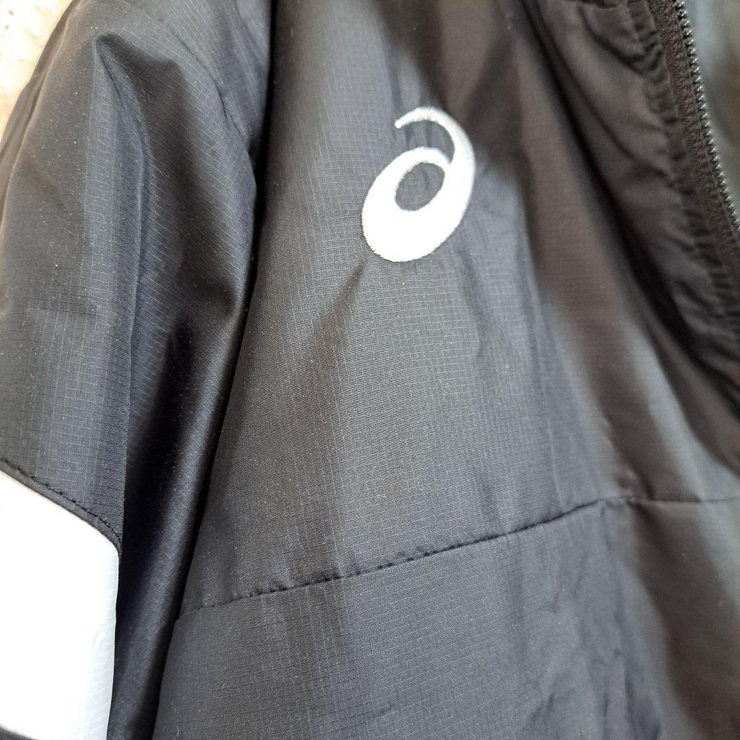 ASICS ウインドブレーカーウォームアップウェア ブラック　中わた　XL