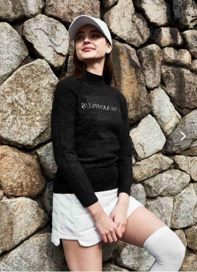 新品☆LUXEAKMPLUS☆フラッフィーニット&スカートセットアップ上下M黒