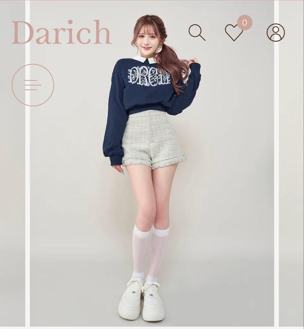 Darich 人気商品!!コンパクトフリンジツイードショートパンツ ホワイト