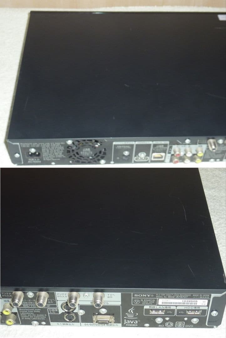 BDZ-AT970T SN-B007Jリモコン 2TB換装 ソニーブルーレイ