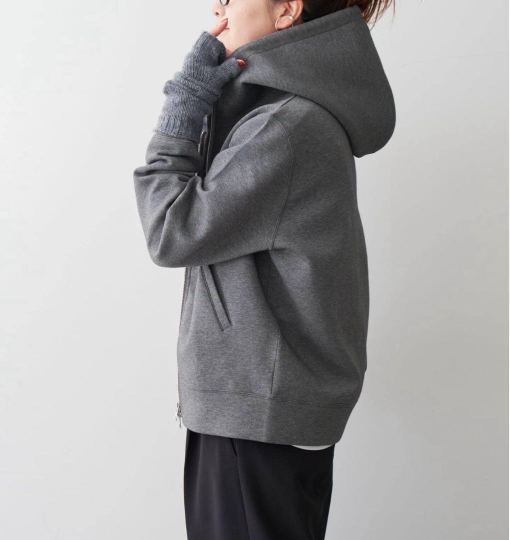 Spick and Span ストレッチジップフードパーカー＊グレー