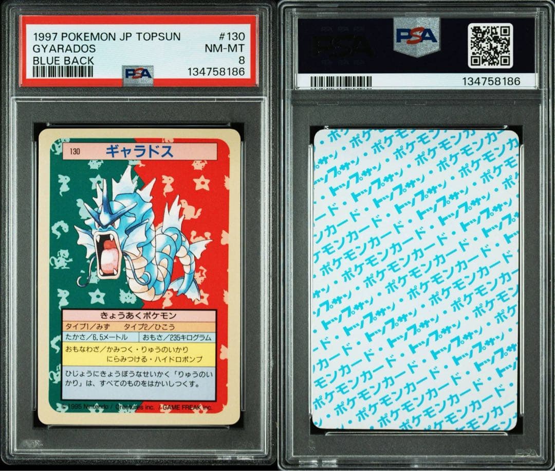 【PSA8】トップサン 1997 ポケモン ギャラドス #130 赤緑