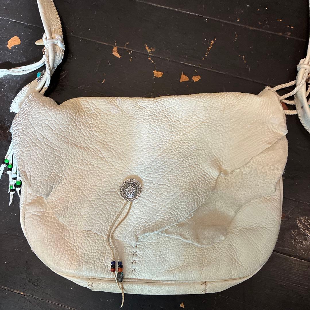 ネィティブアメリカン　ウォーターバッファローレザーショルダーバッグ