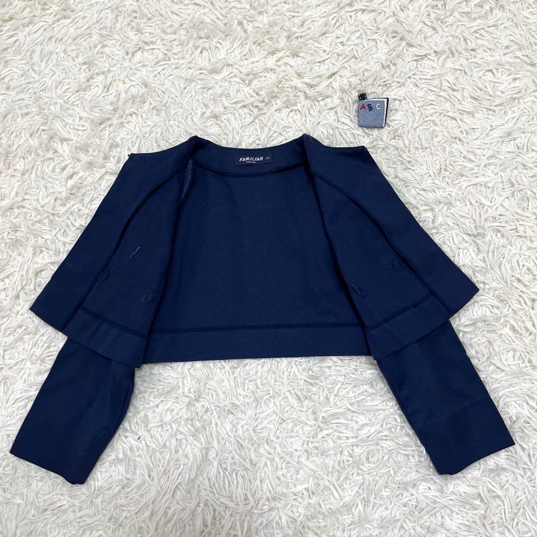 専用✨ファミリア　フォーマルアンサンブル110白襟ワンピース　ボレロ定番チェック