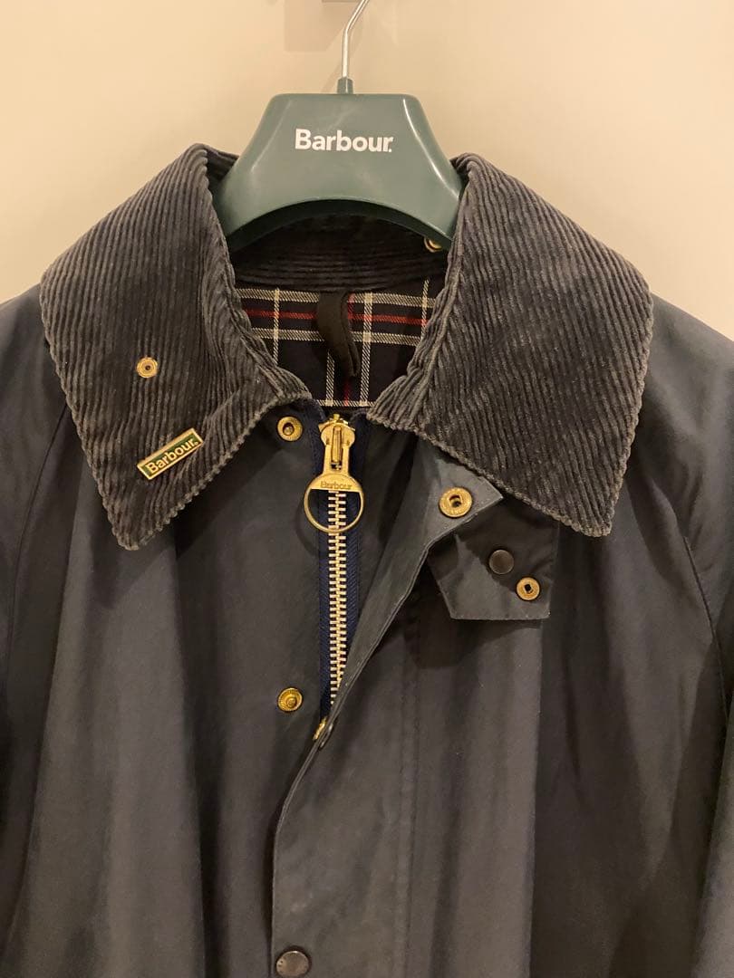【状態良好】90s Barbour Burghley バーレイ ネイビー c40