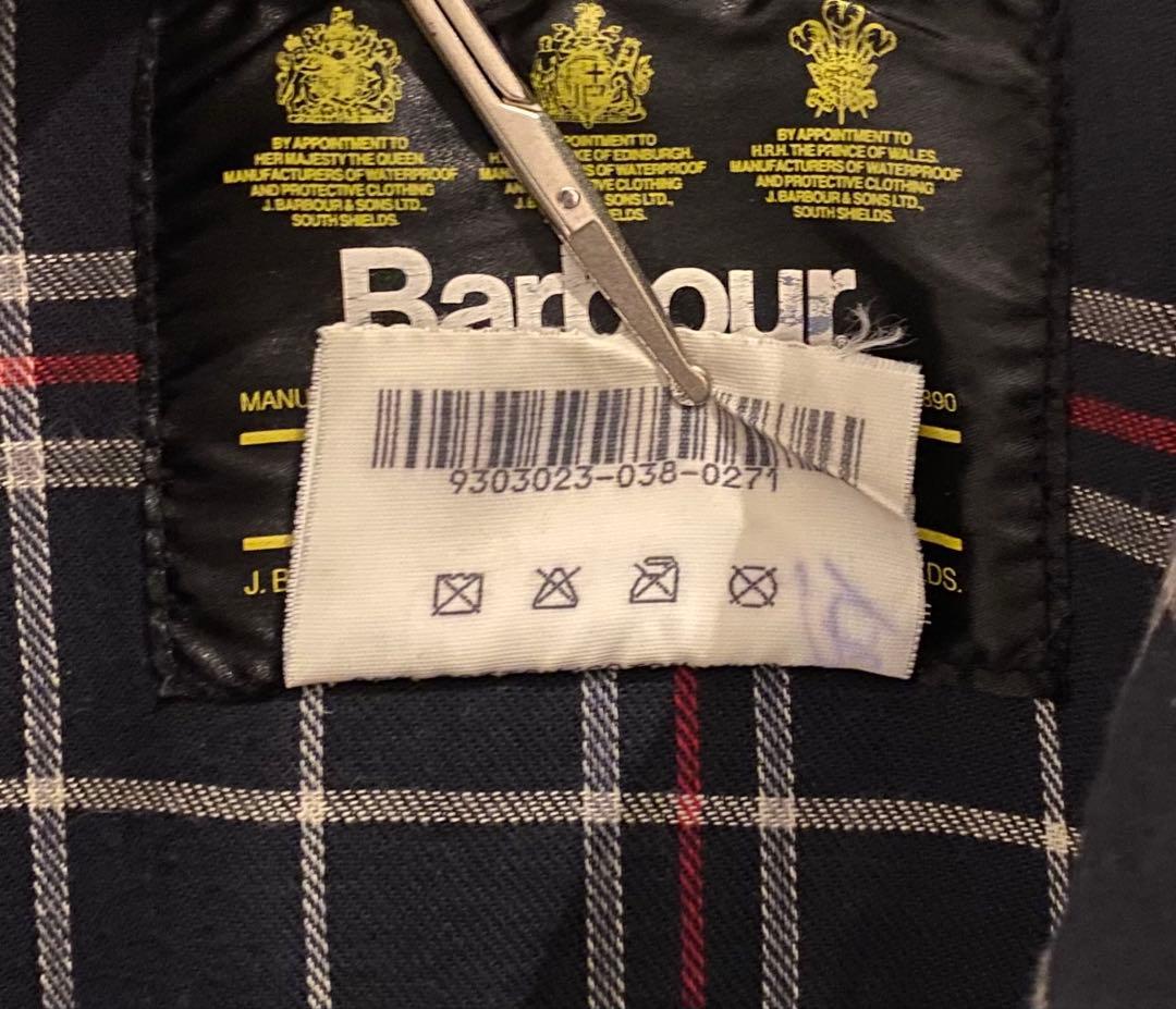 【状態良好】90s Barbour Burghley バーレイ ネイビー c40