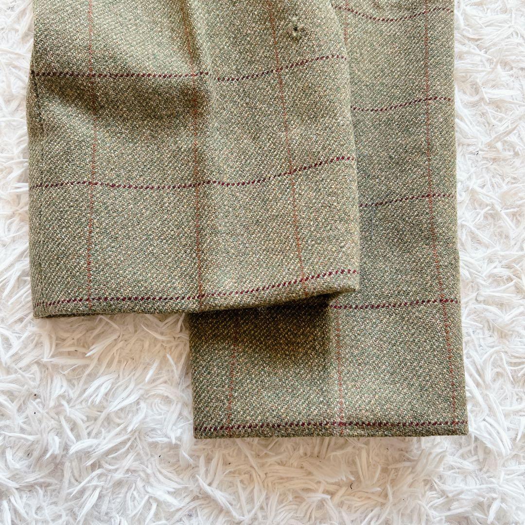 美品 CORDINGS 英国製 アジャスター付 パンツ 36 グリーン チェック