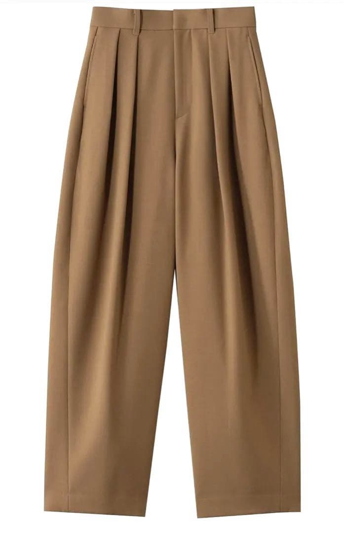 Curensology カレンソロジー ダブルクロスツータックパンツ キャメル