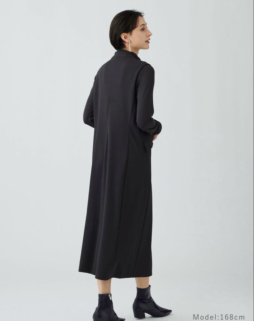 PLST ジョーゼットジャージージャンパーワンピース