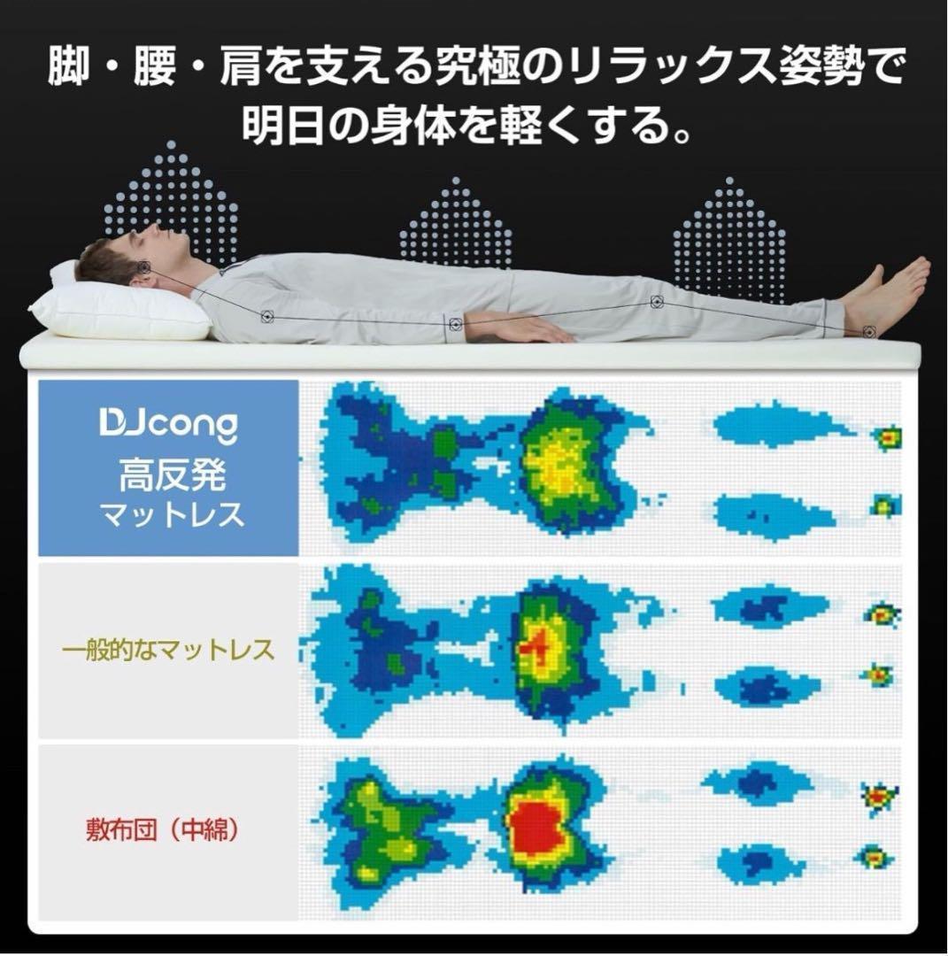 敷布団 ダブル 高反発マットレス 硬め 180N 厚さ5cm 高反発 2個