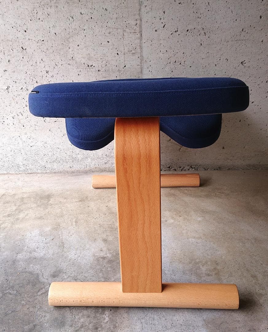 【美品】サカモトハウス バランスチェアイージー　ブルー(ショートフレーム)